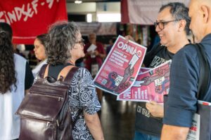 Piquete do Opinião Socialista marca primeiro dia do 6º Congresso da CSP-Conlutas